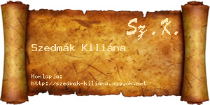 Szedmák Kiliána névjegykártya